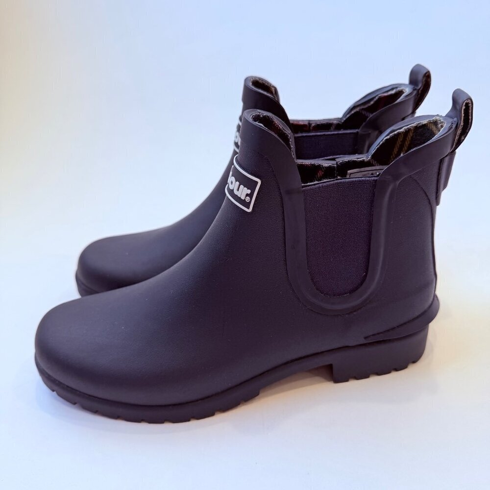 Barbour Nimbus Waterproof Chelsea Rain Boots Women’s Size 5 navy